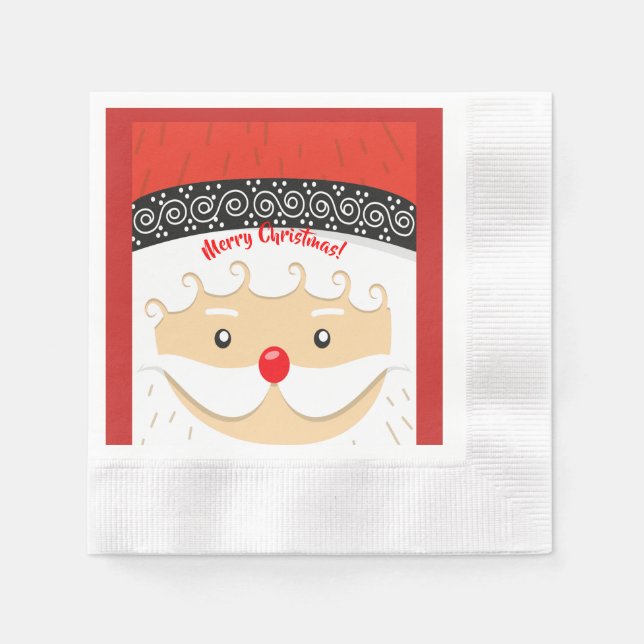 Santa Claus Selfie Serviette (Vorderseite)