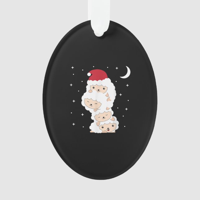 Santa Claus Sheep Christmas Lamb Farm Animals Gift Ornament (Vorderseite)