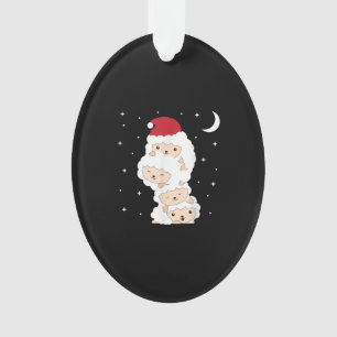 Santa Claus Sheep Weihnachts Lamb Landtiere Gesche Ornament