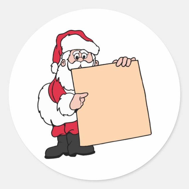 Santa Claus Sign Runder Aufkleber (Vorderseite)