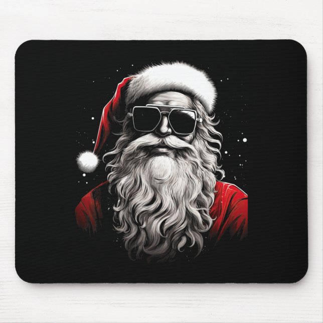 Santa Claus Silhouette Christmas Sungles Caricatur Mousepad (Vorne)