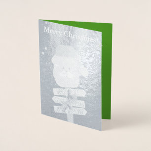 Santa Claus Silver Foil Weihnachtskarte Folienkarte