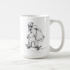 Santa Claus Skateboarding mit Presets Kaffeetasse