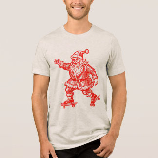 Santa Claus Skaten T - Shirts Hand gezogen