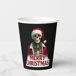 Santa Claus Skeleton Outfit Skull Funny Christmas  Pappbecher