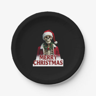 Santa Claus Skeleton Outfit Skull Funny Christmas  Pappteller