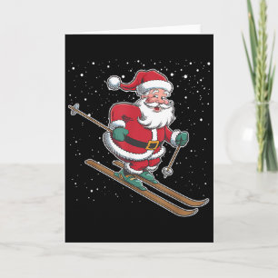 Santa Claus Skifahren Weihnachten Sport Xmas Urlau Karte