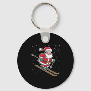 Santa Claus Skifahren Weihnachten Sport Xmas Urlau Schlüsselanhänger
