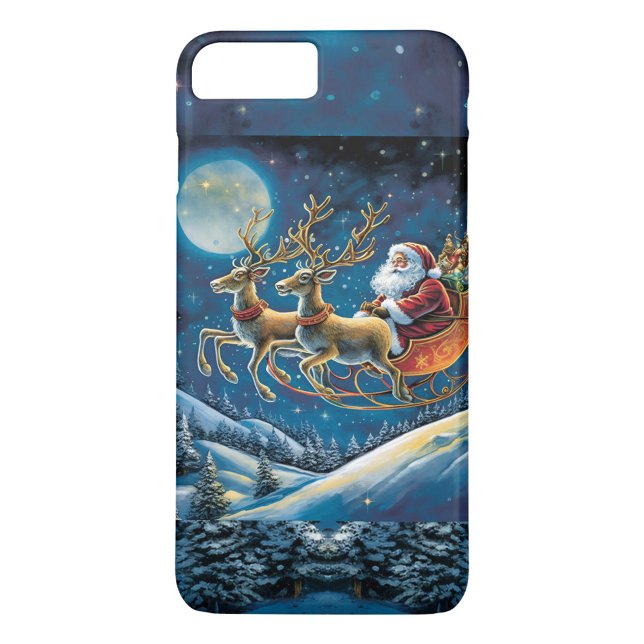Santa Claus Sleigh Case-Mate iPhone Hülle (Santa and his Reindeer's flying through the air!)