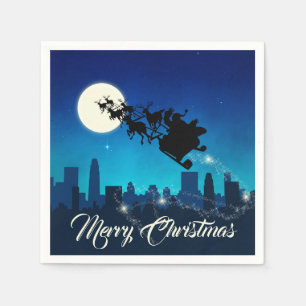 Santa Claus Sleigh Christmas Serviette