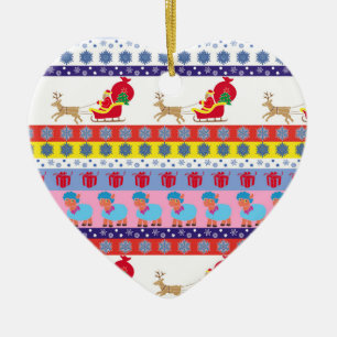 Santa Claus sleigh Keramik Ornament