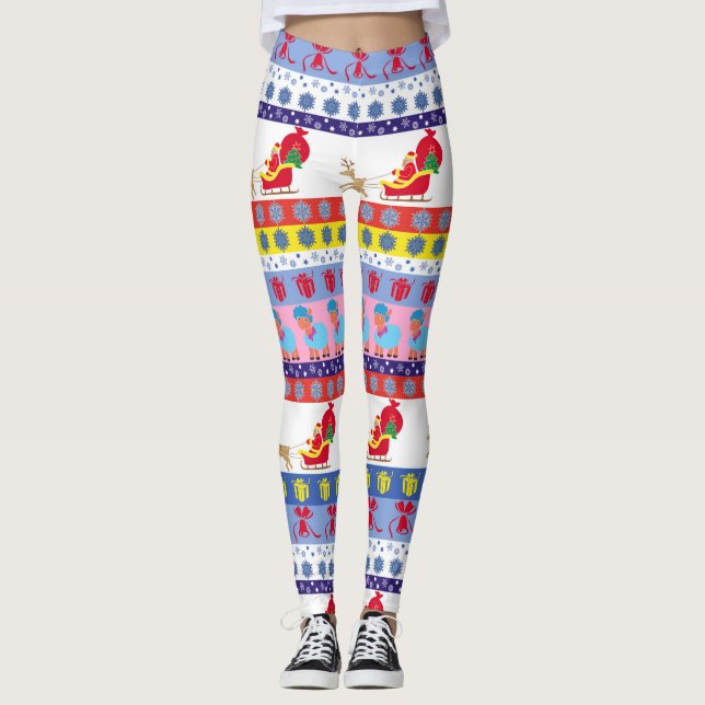 Santa Claus sleigh Leggings (Vorderseite)
