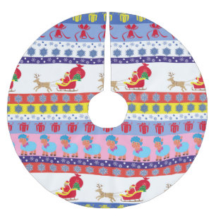 Santa Claus sleigh Polyester Weihnachtsbaumdecke