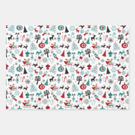 Santa Claus Sleigh Rentierzucht Frische Pasta mach Geschenkpapier Set