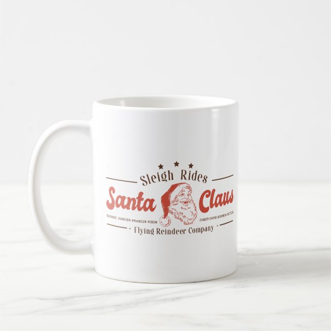 Santa Claus Sleigh Rides Weihnachtslied Kaffeetasse (Links)