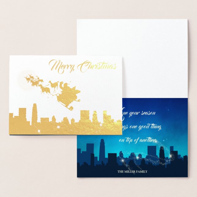 Santa Claus Sleigh Weihnachten Folienkarte (Anzeige)