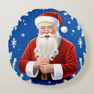 Santa Claus Smiling Rundes Kissen