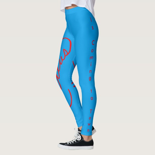 Santa Claus Snow Blue Leggings (Links)