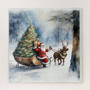 Santa Claus Snow Reindeer Sleigh Puzzle