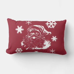 Santa Claus Snowflakes Weihnachts Rotes Throw Kiss Lendenkissen