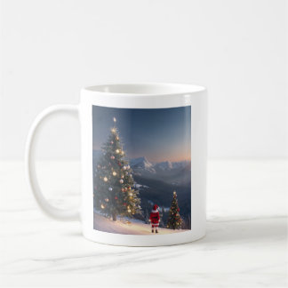 Santa Claus Snowy Mountain Tasse | Weihnachtsbaum