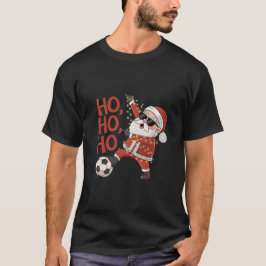 Santa Claus Soccer Player with Christmas Lights T-Shirt