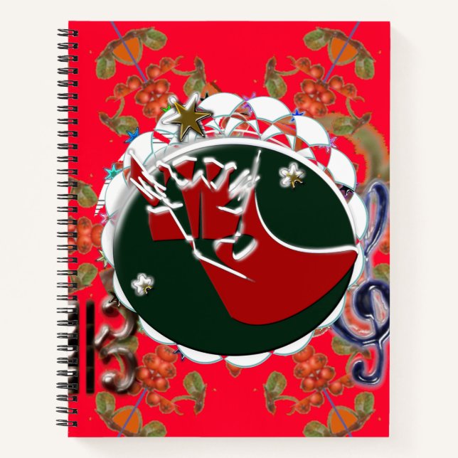 Santa Claus Sock Red Notizbuch (Vorderseite)