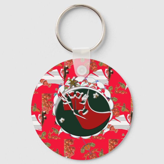Santa Claus Sock Red Schlüsselanhänger (Vorderseite)