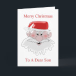 Santa Claus Son Christmas Feiertagskarte<br><div class="desc">Grußkarte für Weihnachtskarte Santa Design. Passen Sie diese Weihnachtskarte mit jedem beliebigen Text an und lassen Sie sie dann drucken und Ihnen zuschicken oder laden Sie sie sofort herunter. Wenn Sie Hilfe bei der Anpassung benötigen, kontaktieren Sie uns über den Link auf dieser Seite. Weihnachts-Son-Vater-Design personalisierte Weihnachtskarte, die Sie gedruckt...</div>