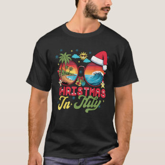 Santa Claus Sonnenbrille Beach Weihnachten im Juli T-Shirt