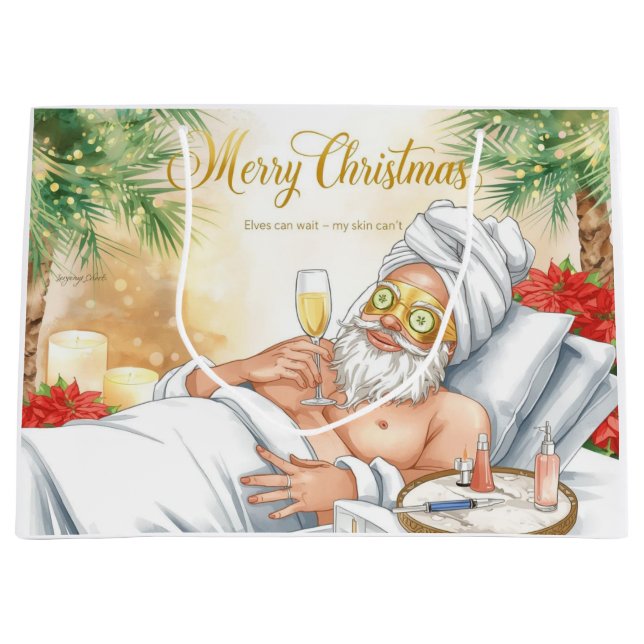 Santa Claus Spa Cosmetic Christmas in California Große Geschenktüte (Vorderseite)