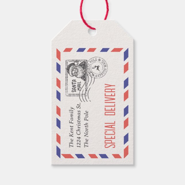 Santa Claus Special Delivery Geschenkanhänger (Vorderseite)
