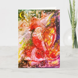 SANTA CLAUS SPIELEN HARP Musikalische Weihnachtsna Feiertagskarte