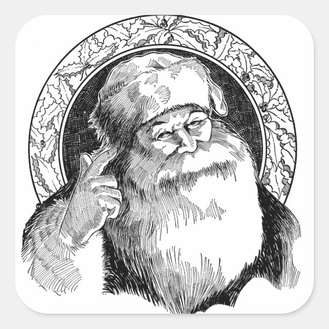 Santa Claus SQUARE STICKER (Vorderseite)