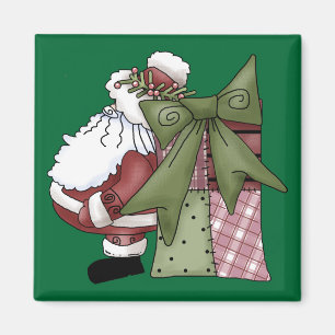 Santa Claus St Nick Jolly Frohe Weihnachten Magnet