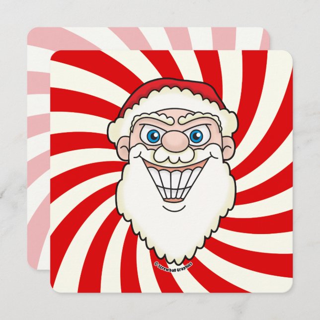 Santa Claus Starburst Screwball Graphics Flat Card (Vorne/Hinten)