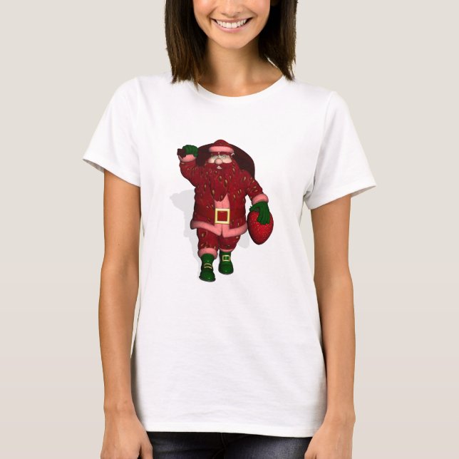 Santa Claus Strawberry Bauer T-Shirt (Vorderseite)
