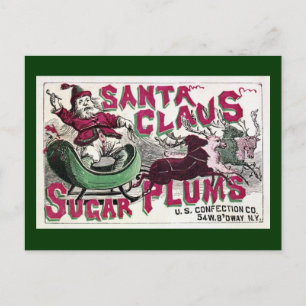 Santa Claus Sugar Plums - Vintage Christmas Feiertagspostkarte