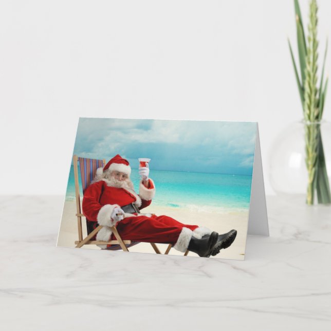 Santa Claus Summer Karte (Vorderseite)
