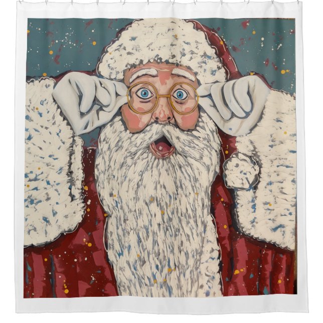 Santa Claus Surprised Duschvorhang (Vorderseite)