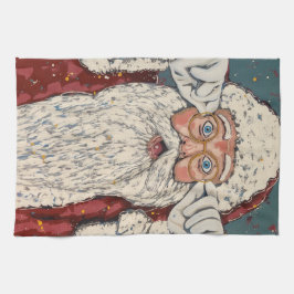 Santa Claus Surprised Geschirrtuch