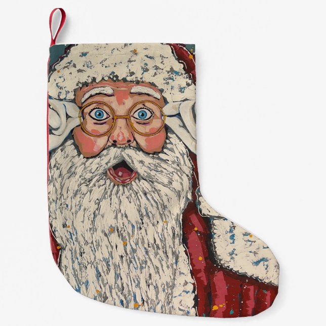 Santa Claus Surprised Kleiner Weihnachtsstrumpf (Vorderseite)
