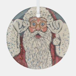 Santa Claus Surprised Ornament Aus Glas