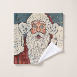 Santa Claus Surprised Waschlappen