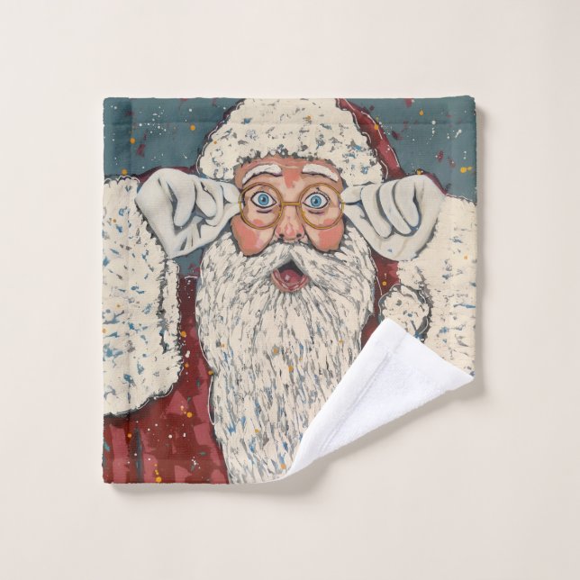 Santa Claus Surprised Waschlappen (Waschlappen)