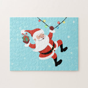 Santa Claus Swinging on a string of rope Chrismas Puzzle