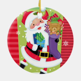 Santa Claus Tanz Keramik Ornament