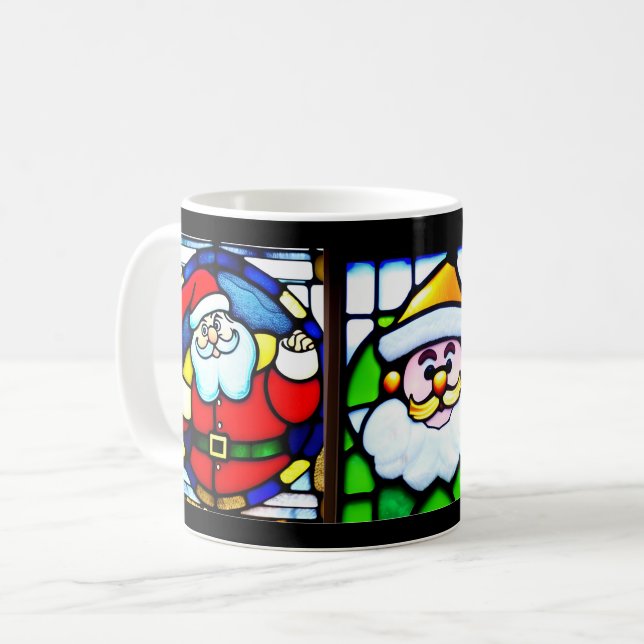 Santa Claus Tasse aus festem Glas (Vorderseite Links)