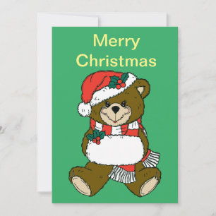 Santa Claus Teddy Bear Weihnachtsfest Feiertagskarte