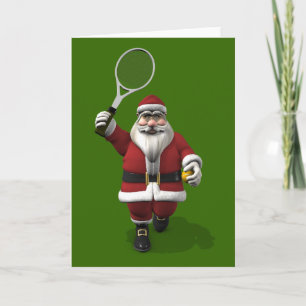 Santa Claus Tennis spielen Feiertagskarte